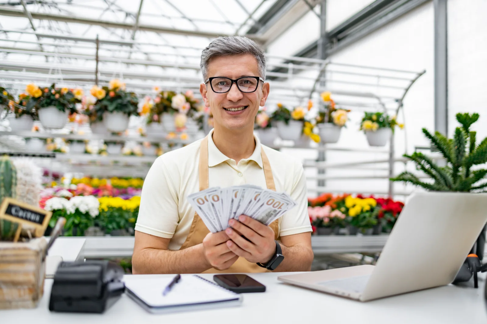 man holding cash in flower shop 2025 06 29 05 59 49 utc