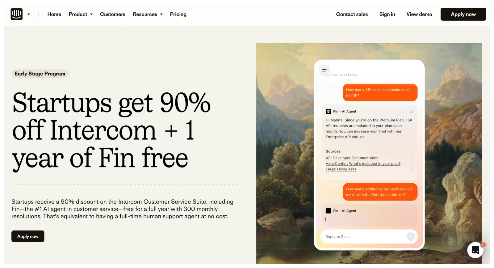Intercom Early Stage Program